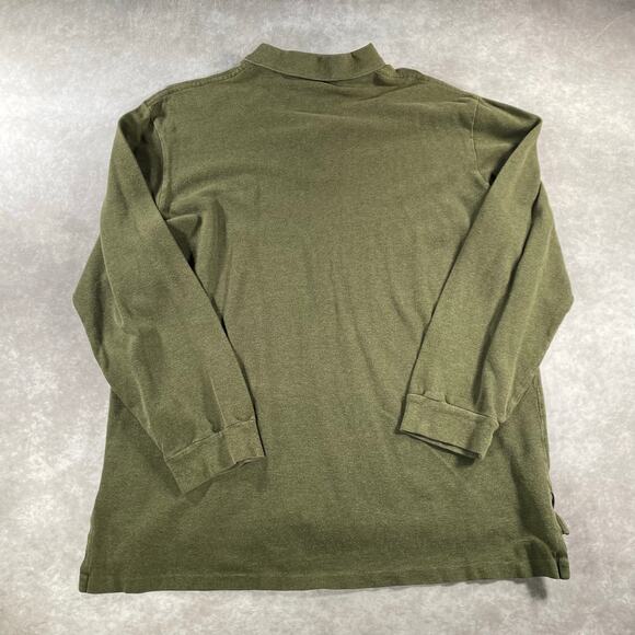 Vintage Polo by Ralph Lauren Embroidered Logo Olive Green Long Sleeve Button Up - Picture 2 of 6